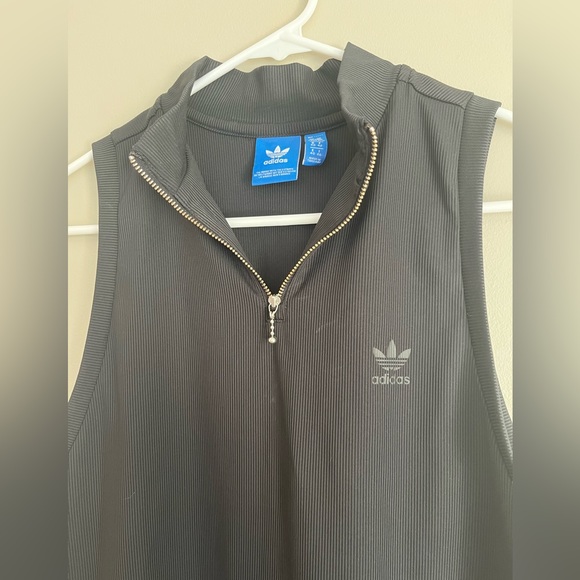 Adidas 1/4 Zip Ribbed HiLow Dress Mockneck - Picture 3 of 6